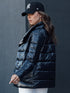 Doppelseitige Damen Steppjacke | geometrischer Print & Wendefunktion
